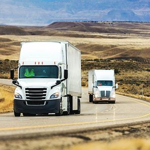 Semi Trucks On Open Highway 