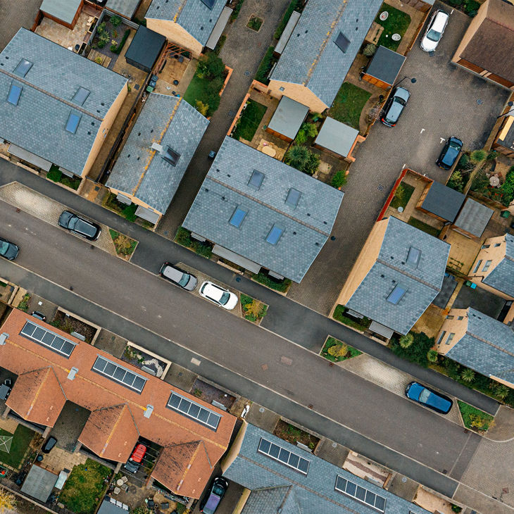 Aerial View Of Uk Houses 