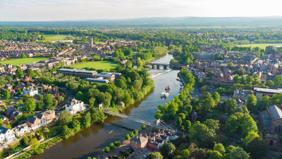 Aerial View Of River Dee Neighborhood 