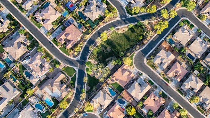 Aerial View Neighborhood 