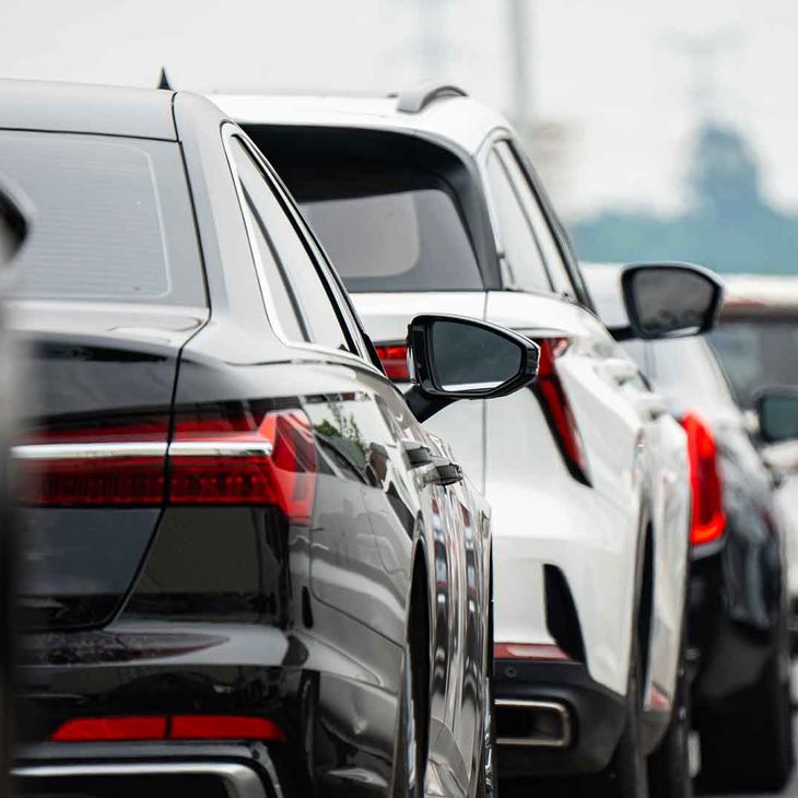 Multiple Lanes Of Cars In Traffic 