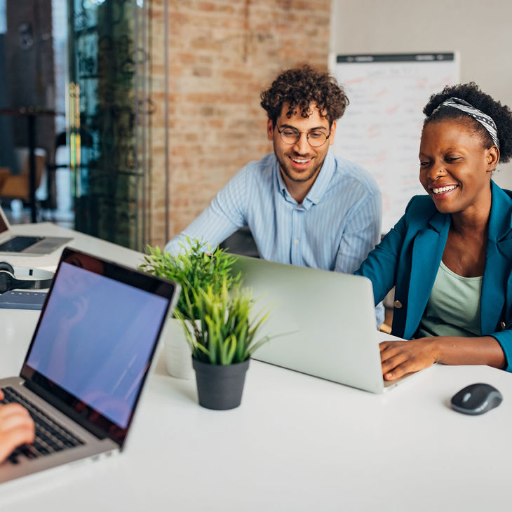 Group Viewing Computer Screens 