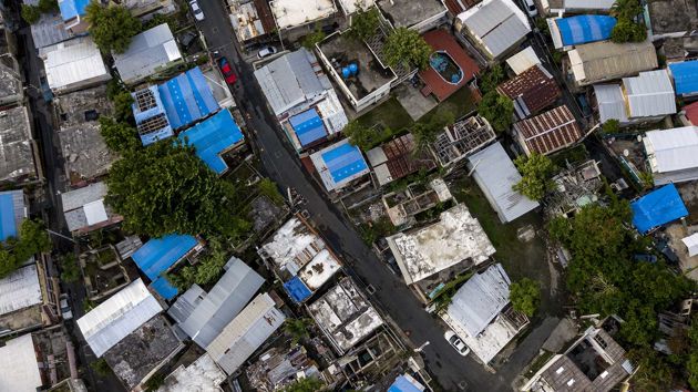Aerial Image Of Storm Damaged Buildings 