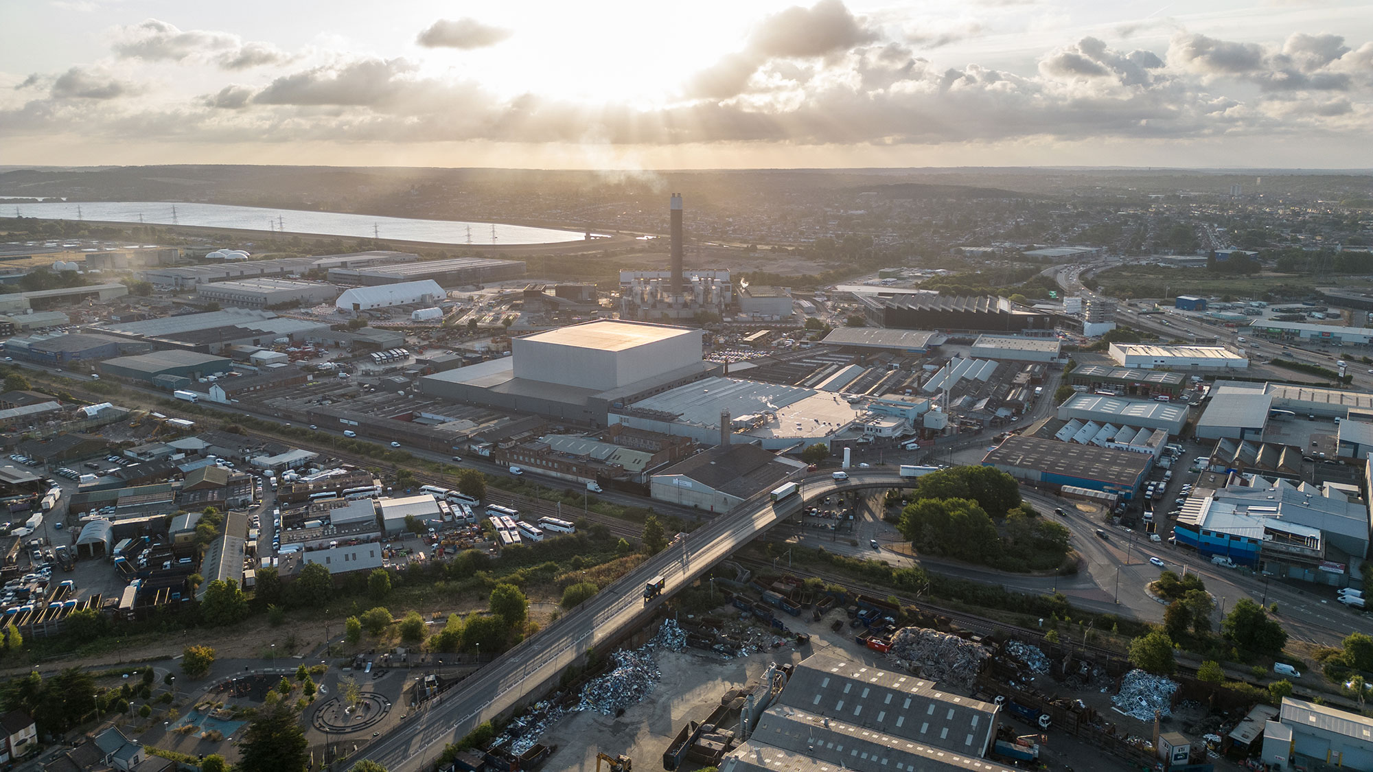 Aerial View Of Commercial Buildings 