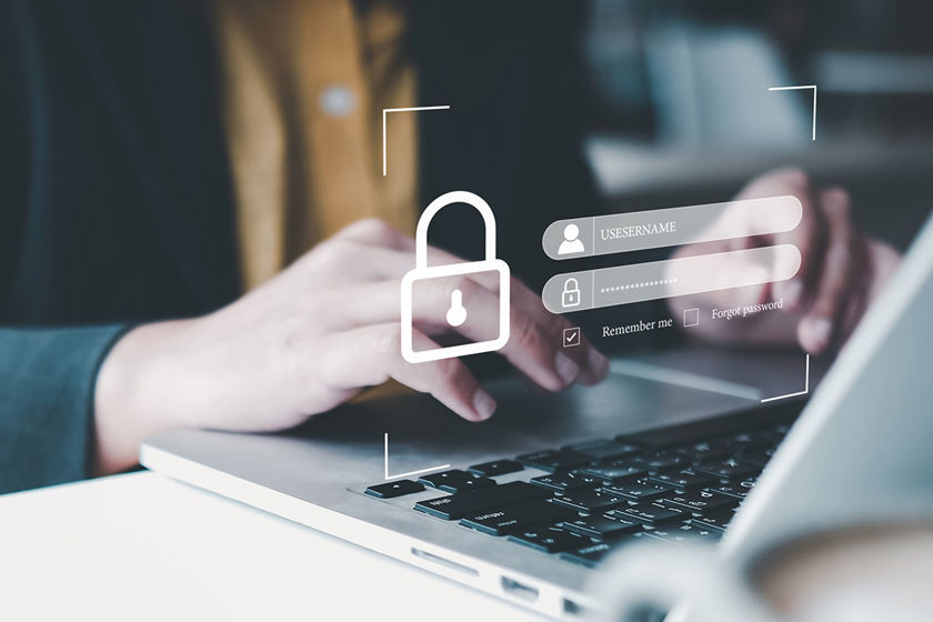 Woman Accessing Secure Data