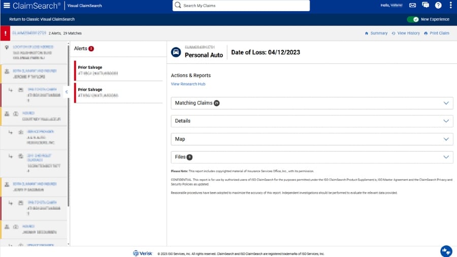ClaimSearch - Enhanced Data Presentation